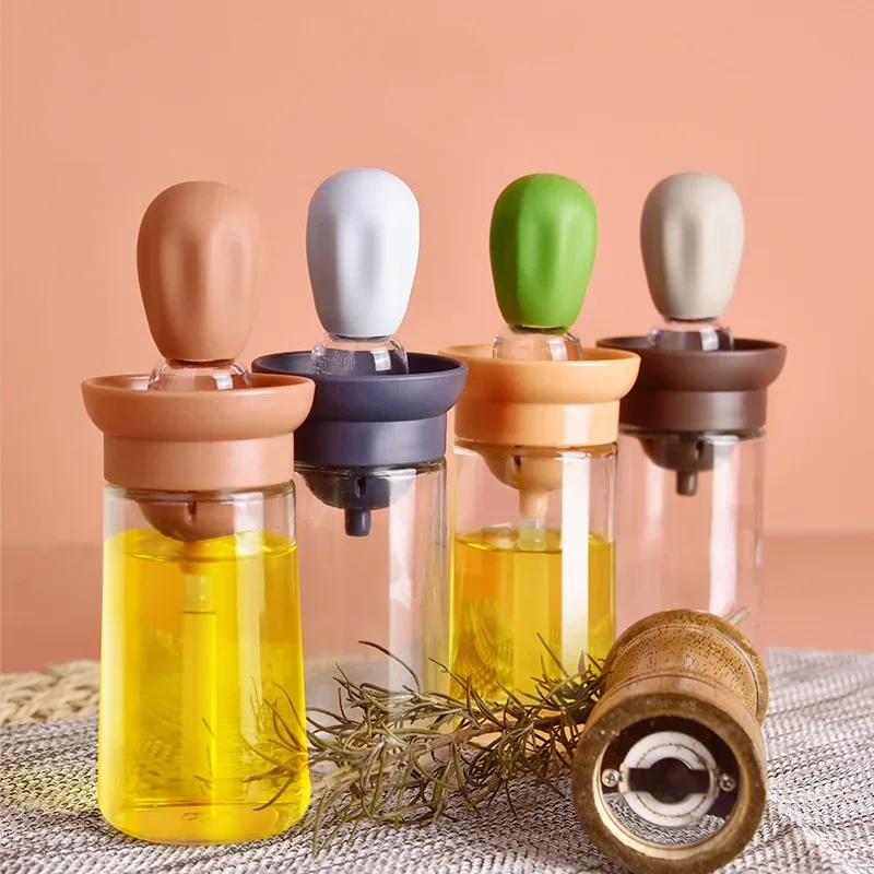 Kitchen Gadgets Oil Spray - Portable Kitchen Oil Bottle Silicone Brush