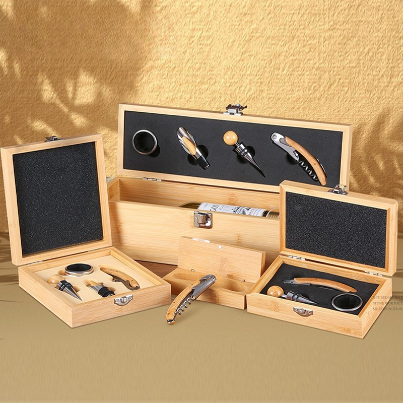 Kitchen Gadgets Luxury - Luxury Bamboo Wine Bottle Opener Set
