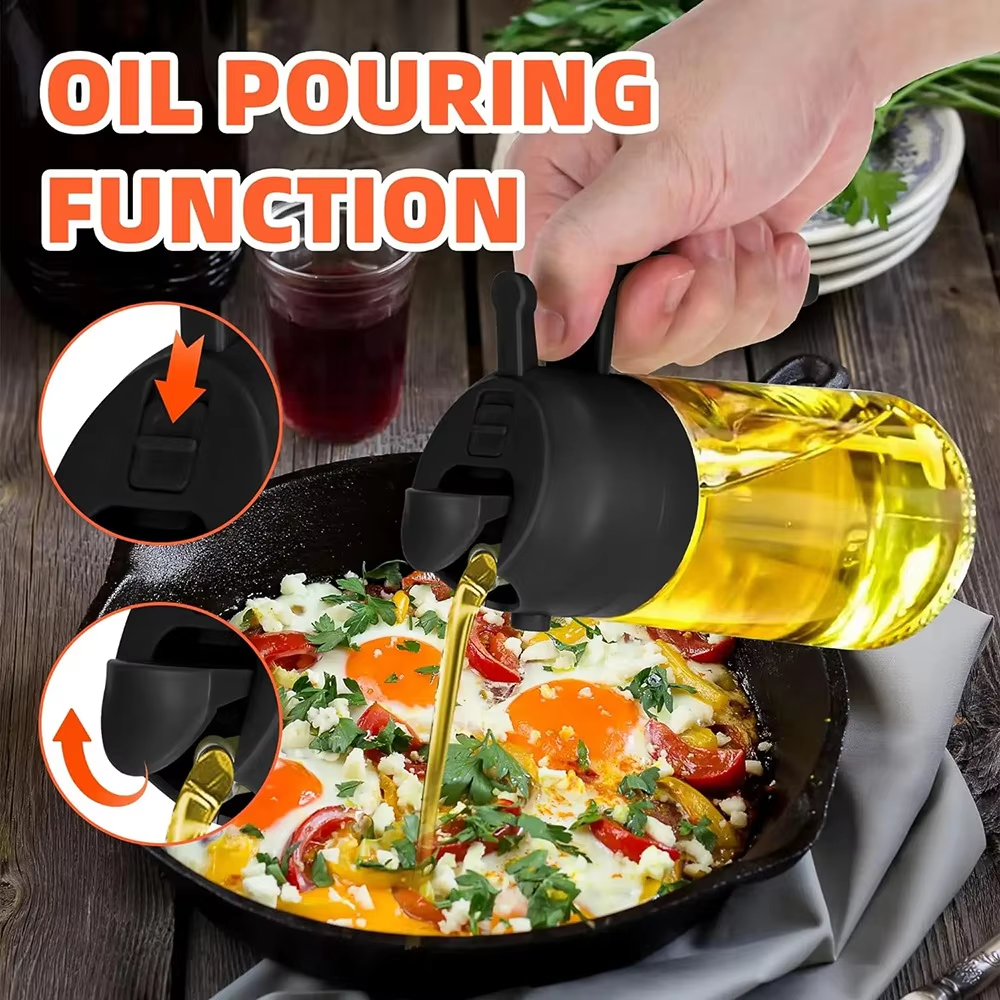 Kitchen Gadgets Oil Spray - Multi-functional 2-in-1 Oil Spray Bottle, 470ml