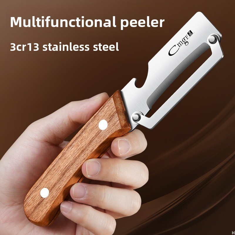 Kitchen Gadgets Luxury - Stainless steel peeler with wooden handle