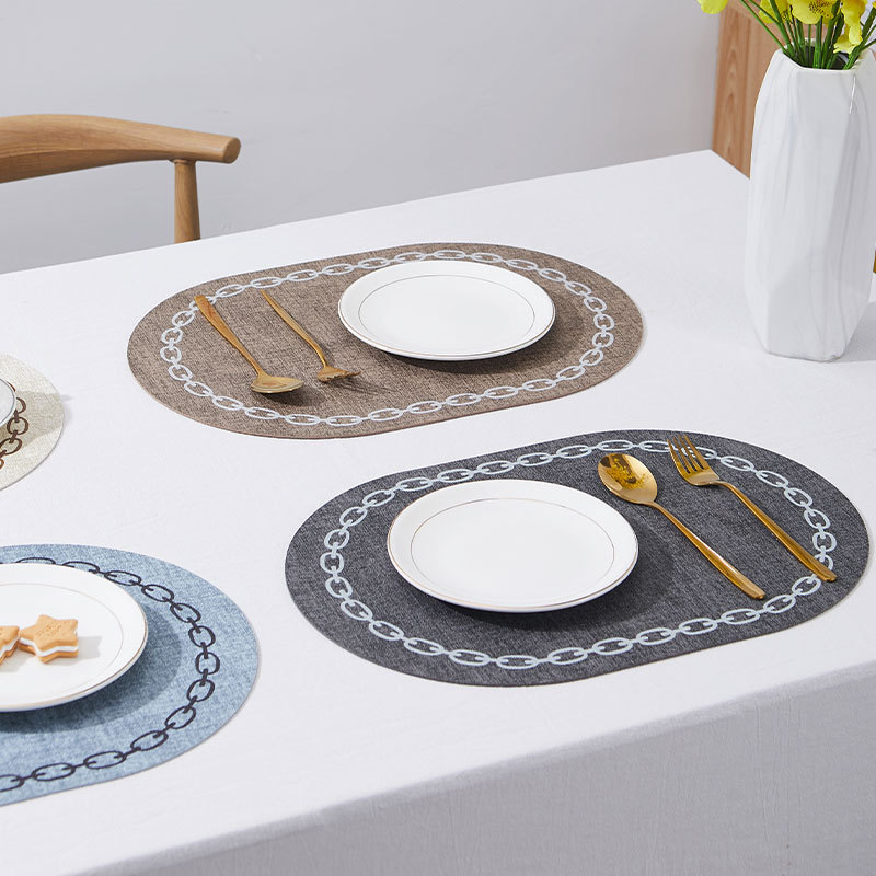 Oval Table Placemat Faux Leath - Kitchen Gadgets Luxury 리뷰 및 가격