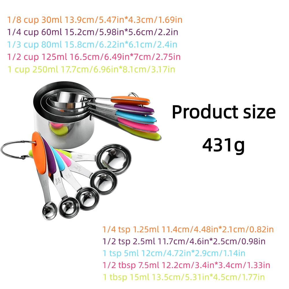 5/10Pcs Stainless Steel Measur - Kitchen Gadgets Oxo 리뷰 및 가격