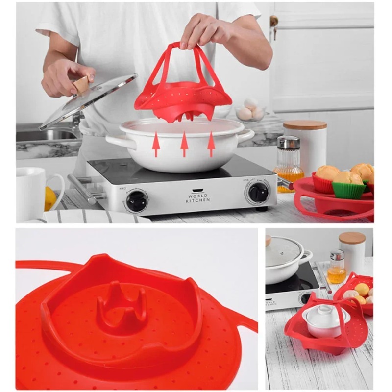 Steamer Basket with Silicone E - Silicone Steamer Basket 리뷰 및 가격