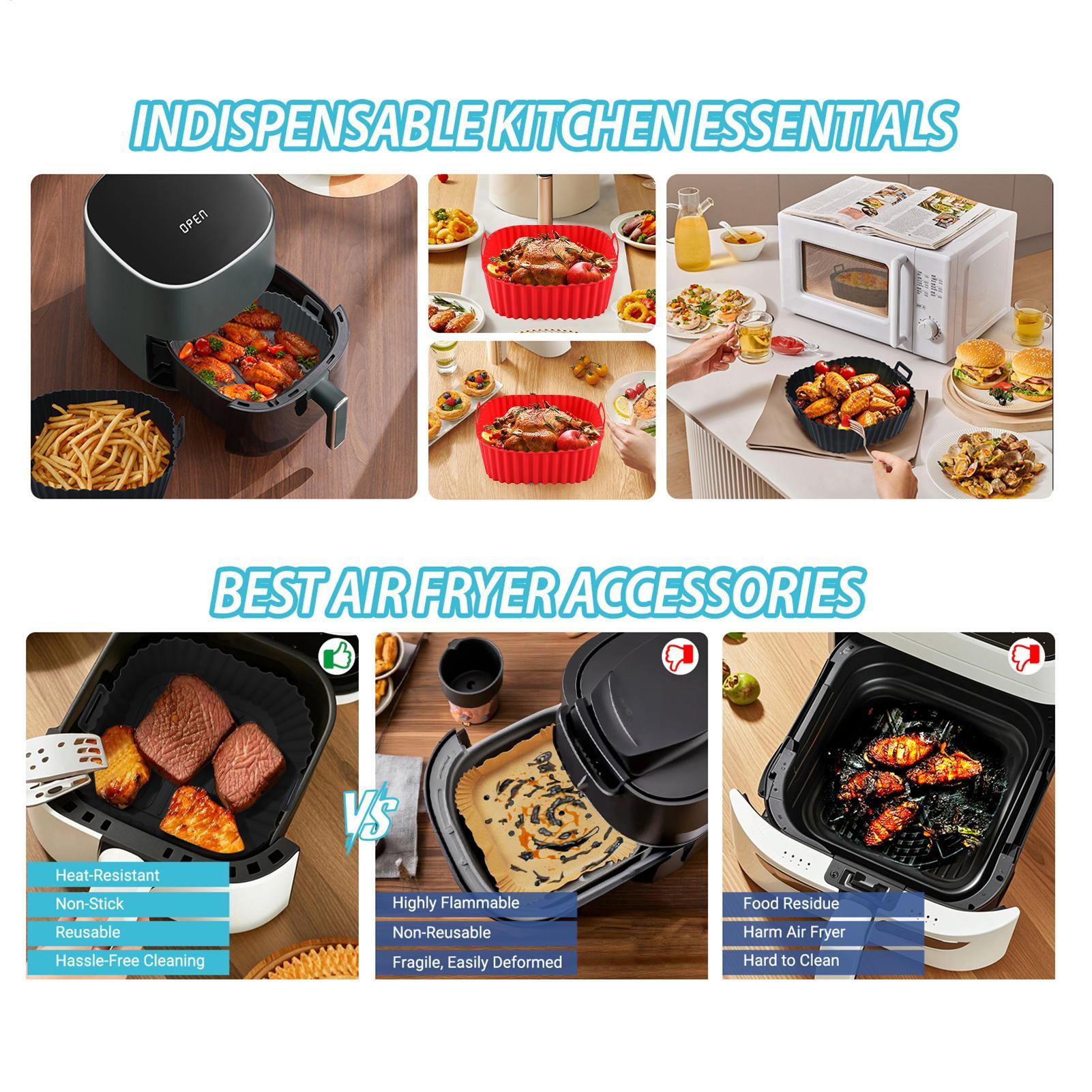 Silicone Air Fryer Liners Pot  - Silicone Steamer Basket 리뷰 및 가격