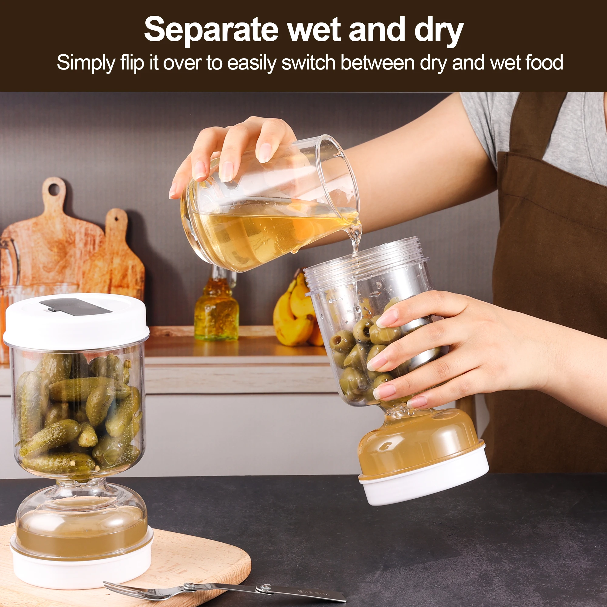 Pickles Jar With Forks Dry and - Korean Kitchen Gadgets 리뷰 및 가격