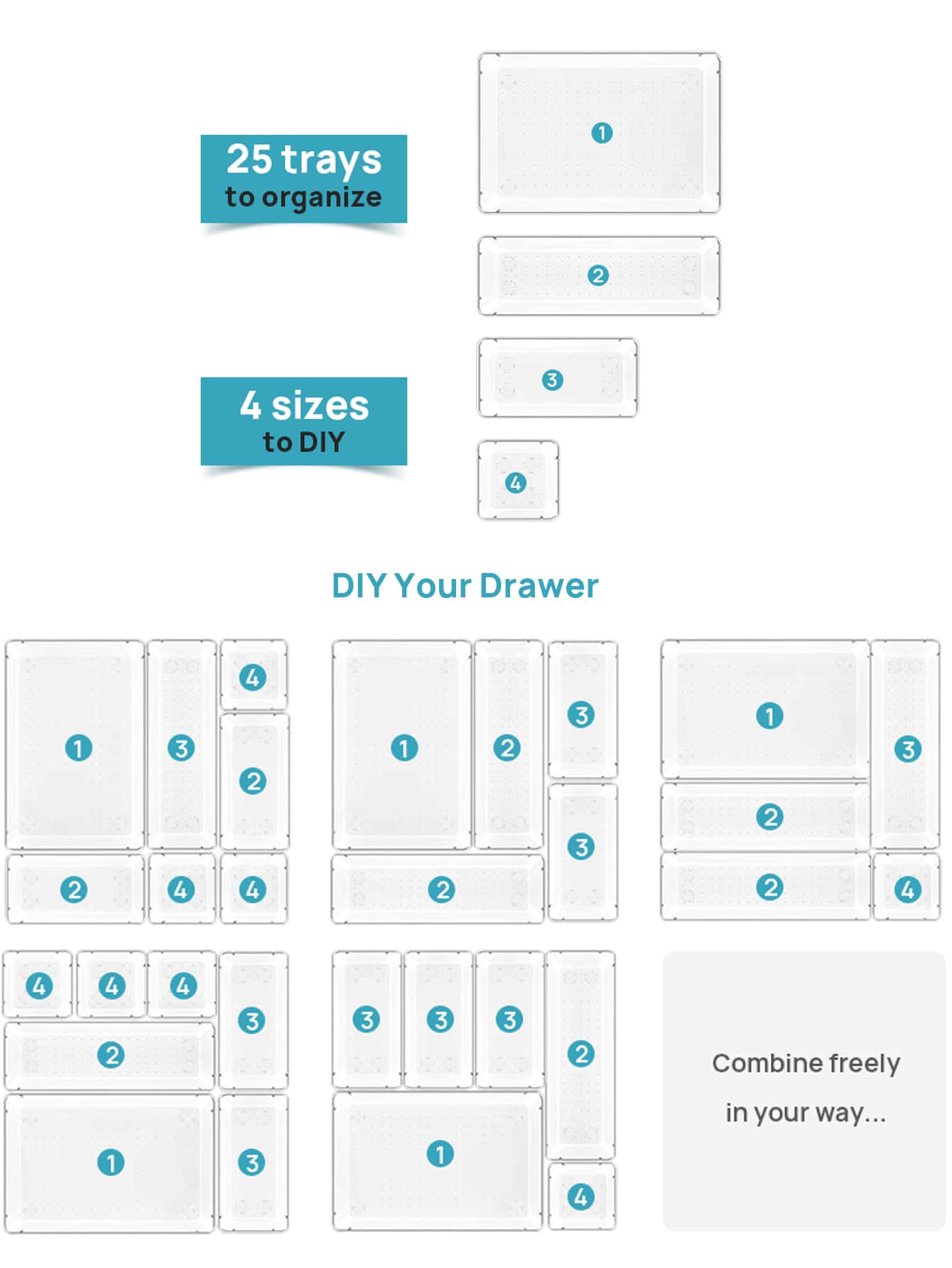 8/25 PCS Clear Plastic Drawer  - Kitchen Gadgets And Utensils 리뷰 및 가격