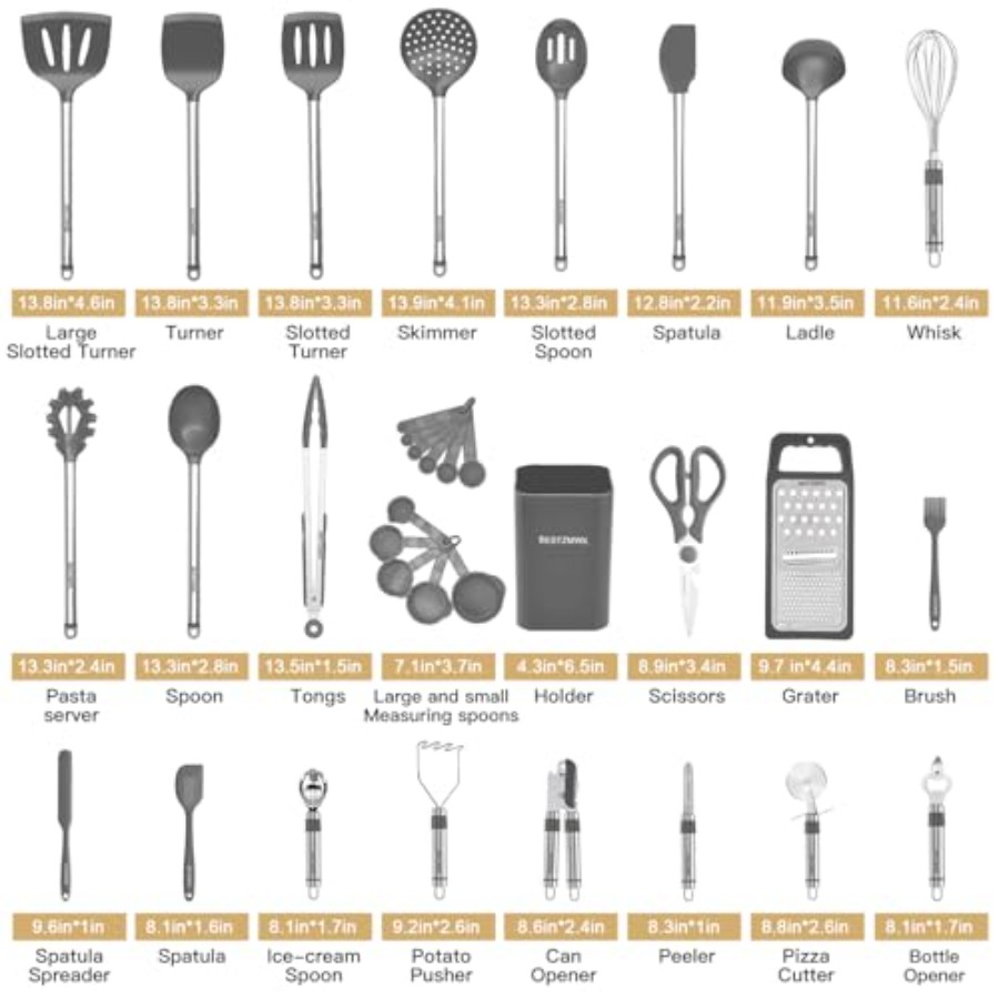 Kitchen Utensil Set-Silicone C - Kitchen Gadgets And Utensils 리뷰 및 가격
