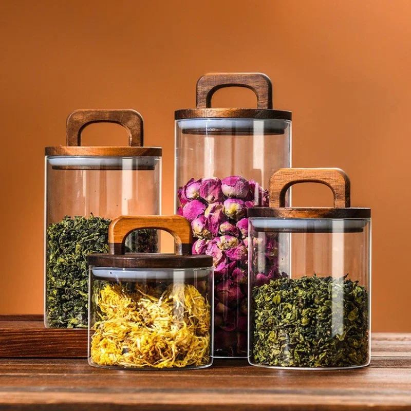Clear Glass Jar with Bamboo Li - Korean Kitchen Gadgets 리뷰 및 가격