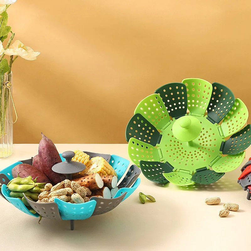 Folding Food Steamer Vegetable - Silicone Steamer Basket 리뷰 및 가격