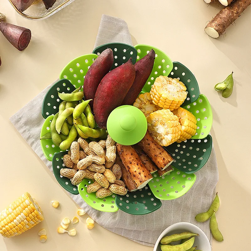 Folding Food Steamer Vegetable - Silicone Steamer Basket 리뷰 및 가격