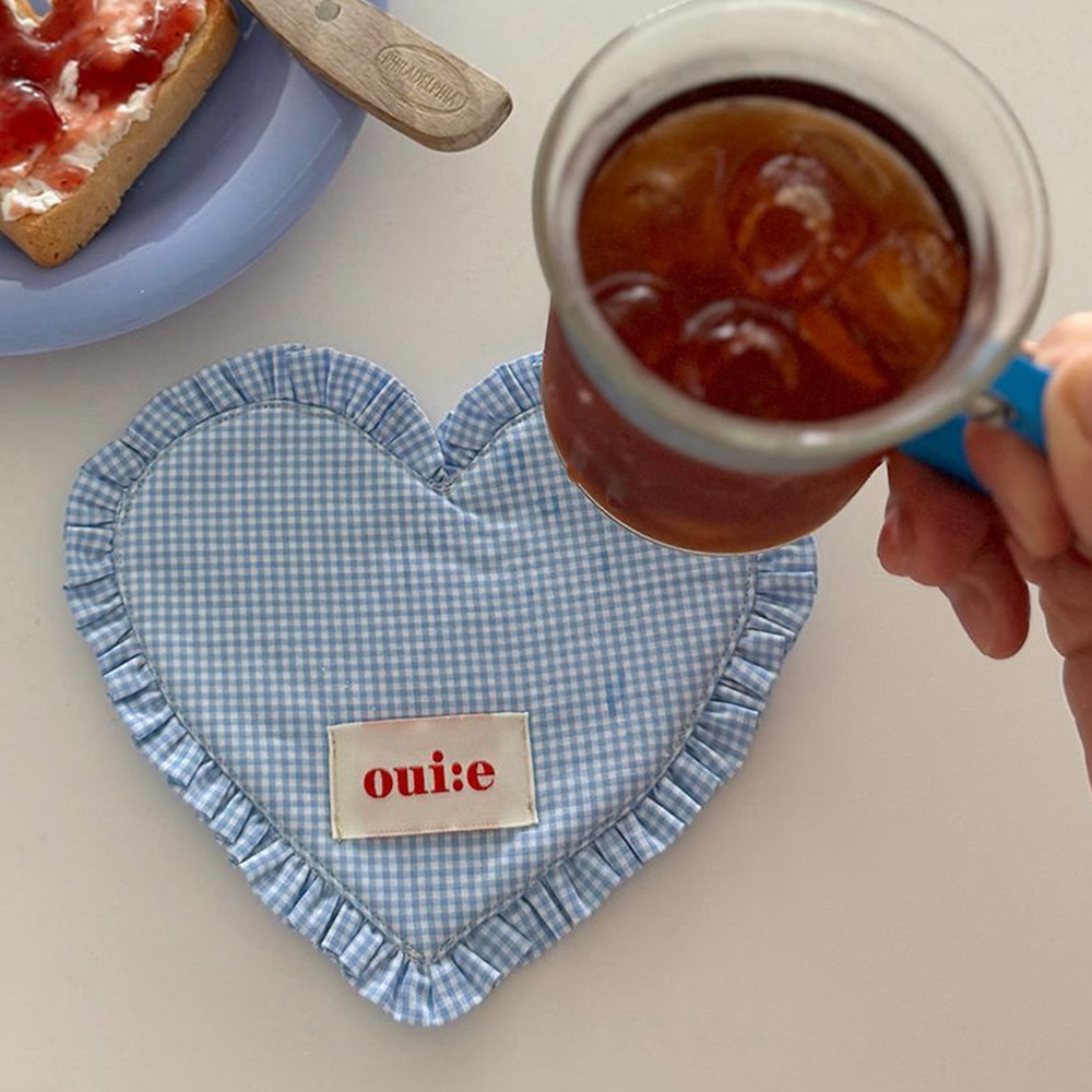 Heart Plaid  Coaster Korean Ha - Korean Kitchen Gadgets 리뷰 및 가격