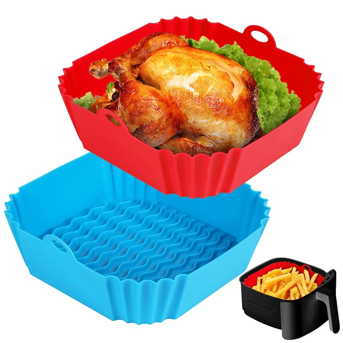 Silicone Air Fryer Pot Tray Fo - Silicone Steamer Basket 리뷰 및 가격