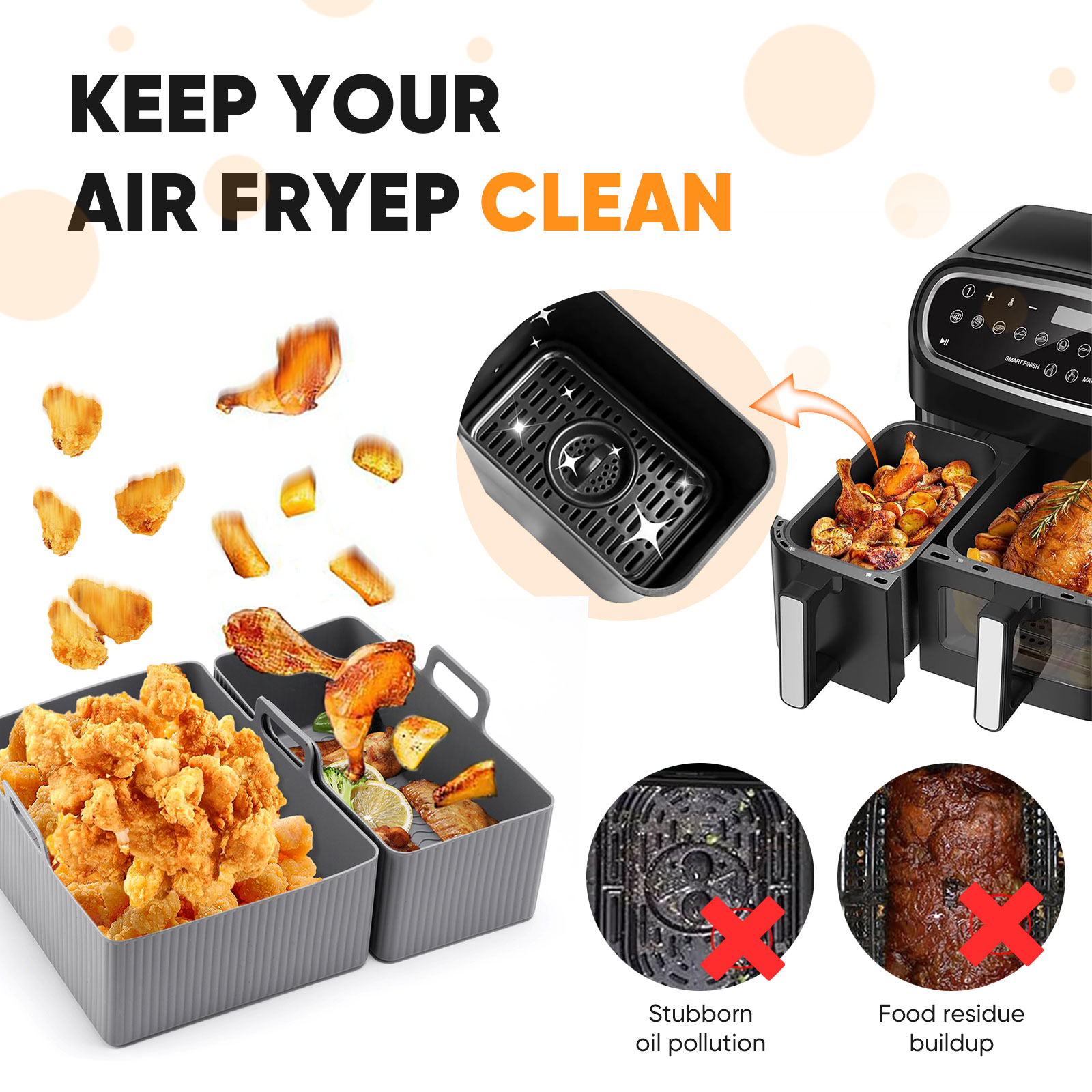 2pcs Set Silicone Air Fryer Ma - Silicone Steamer Basket 리뷰 및 가격