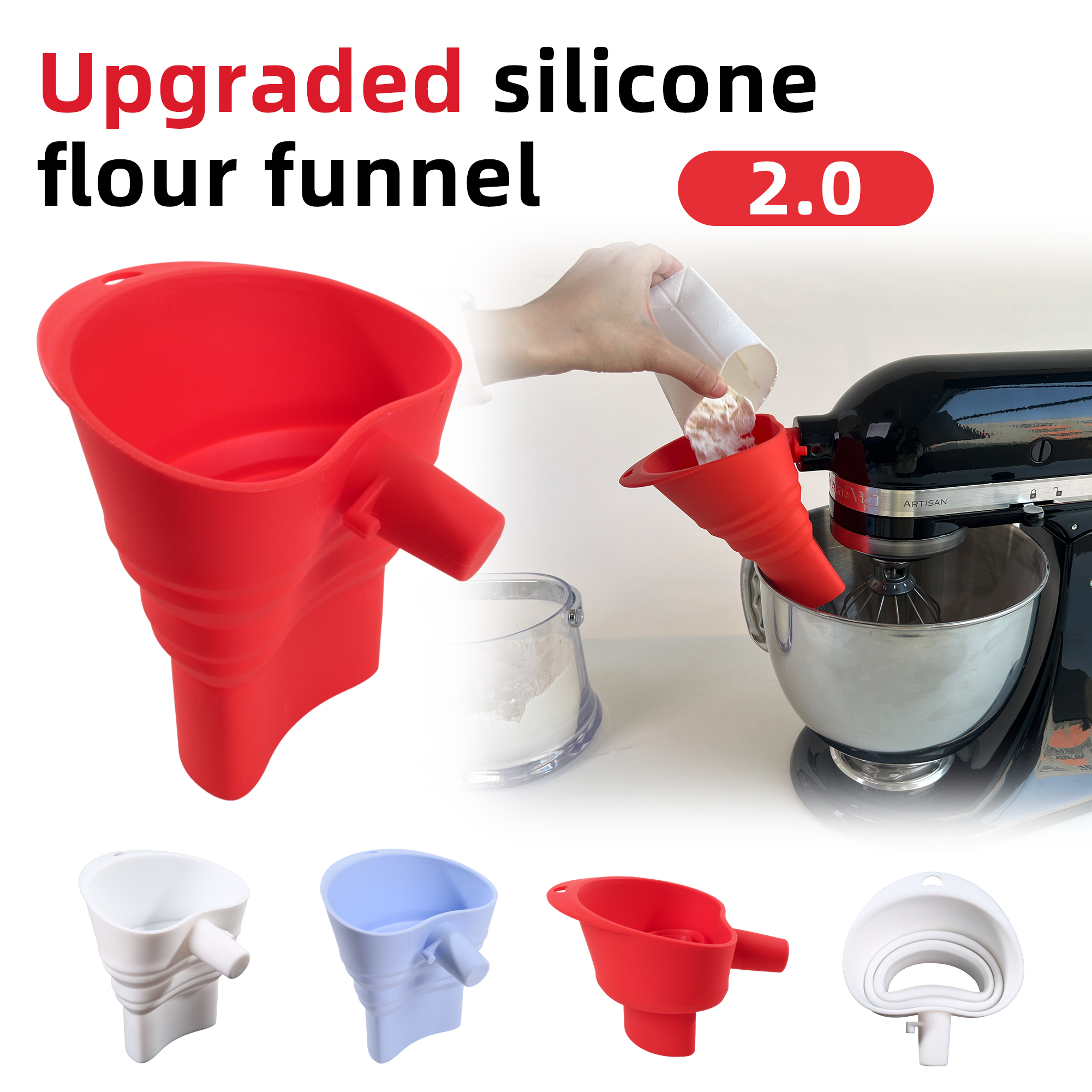 1/3pcs mix Silicone Flour Funn - Kitchen Gadgets Blender 리뷰 및 가격